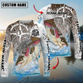 BlueJose Salmon Fishing Scale Pattern Splash Art Custom Name & Team Name 3D Shirts