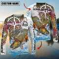 BlueJose Trout Fishing Scale Pattern Splash Art Custom Name & Team Name 3D Shirts