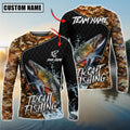 BlueJose Trout Fishing Camo Grid Water Pattern Custom Name & Team Name 3D Shirts