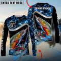 BlueJose Trout Fishing Ocean Wave Predator Custom Name & Team Name 3D Shirts