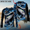 BlueJose Tuna Fishing Ocean Wave Predator Custom Name & Team Name 3D Shirts