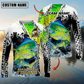 BlueJose Mahi-Mahi Fishing Power Splash Skin Design Custom Name & Team Name 3D Shirts