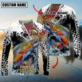 BlueJose Trout Fishing Power Splash Skin Design Custom Name & Team Name 3D Shirts