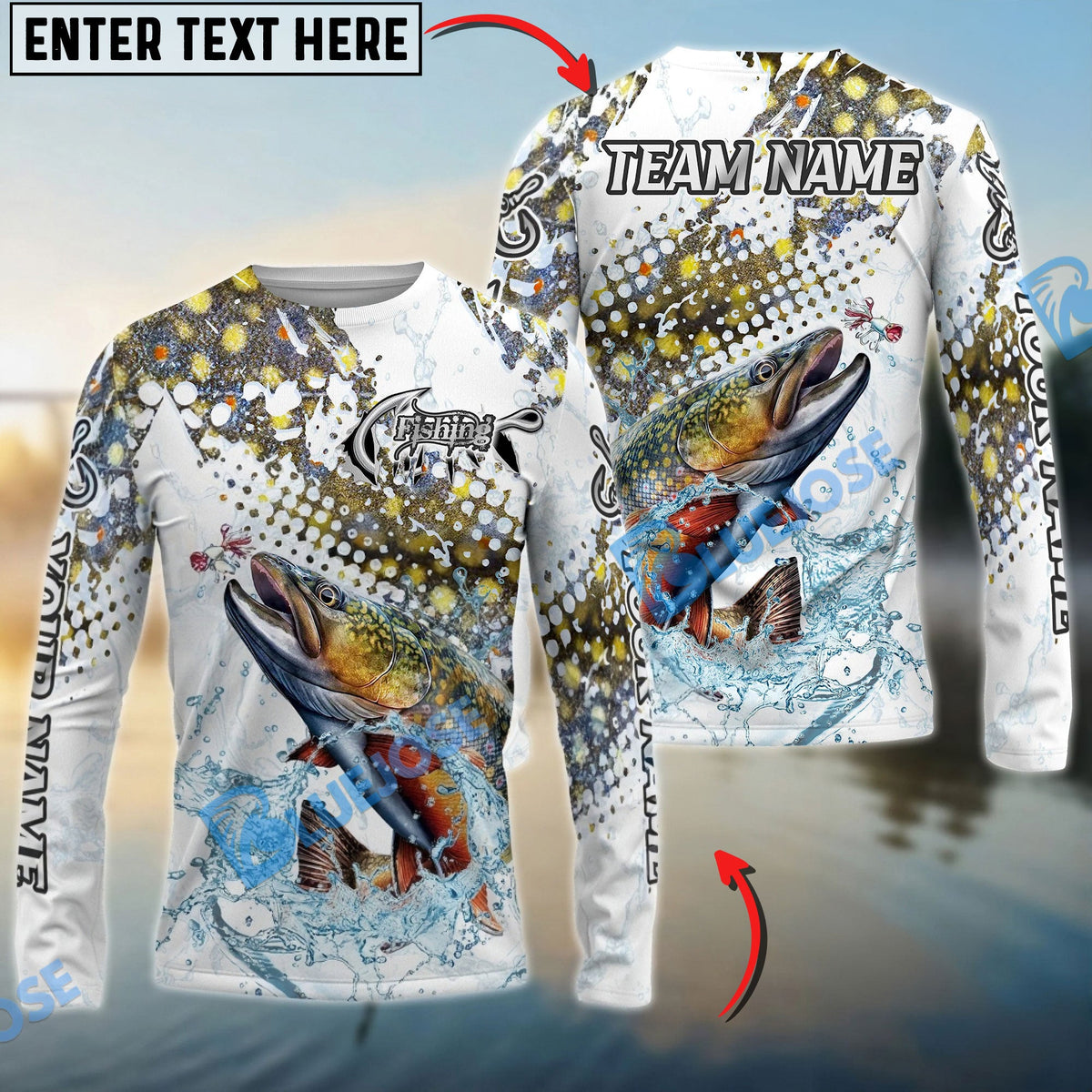 BlueJose Trout Fishing Skin Clean Sport Style Custom Name & Team Name 3D Shirts