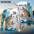 BlueJose Pike Fishing Dynamic Water Splash Scale Pattern Custom Name & Team Name 3D Shirts