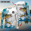 BlueJose Walleye Fishing Dynamic Water Splash Scale Pattern Custom Name & Team Name 3D Shirts