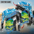 BlueJose Mahi-Mahi Fishing Dynamic Water Splash Scale Pattern Custom Name & Team Name 3D Shirts
