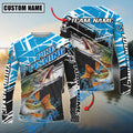 BlueJose Pike Fishing Dynamic Water Splash Scale Pattern Custom Name & Team Name 3D Shirts
