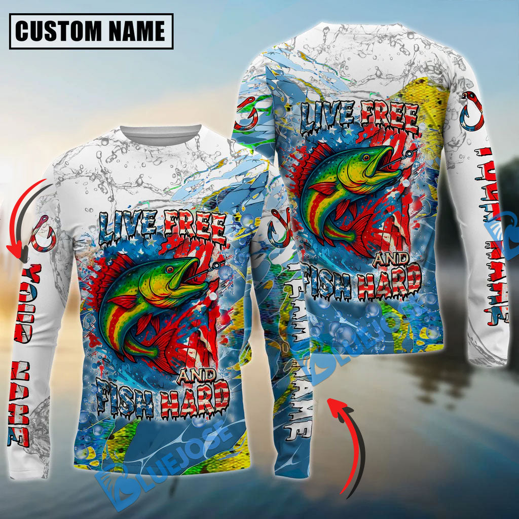 BlueJose Mahi-Mahi Fishing Live Free Fish Hard Custom Name & Team Name 3D Shirts