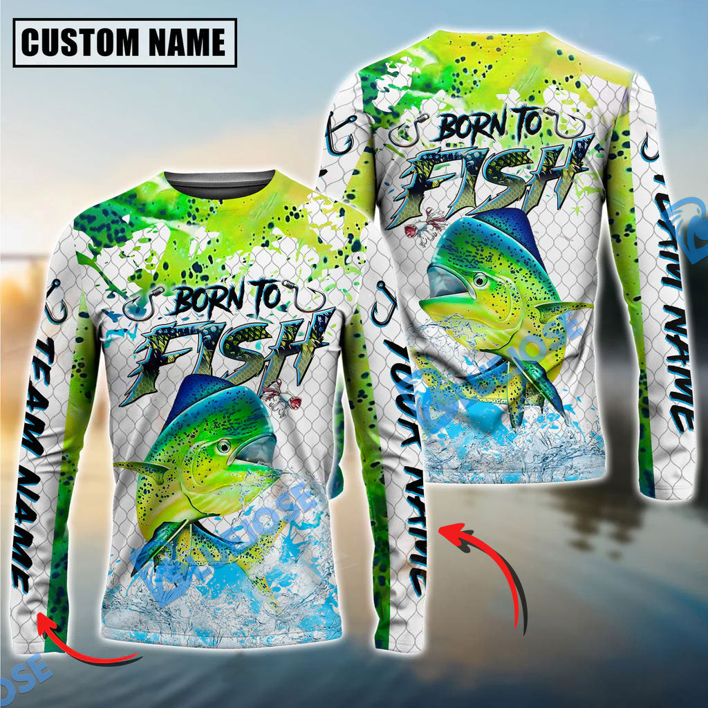 BlueJose Mahi-Mahi Fishing Skin Dynamic Jump Custom Name & Team Name 3D Shirts