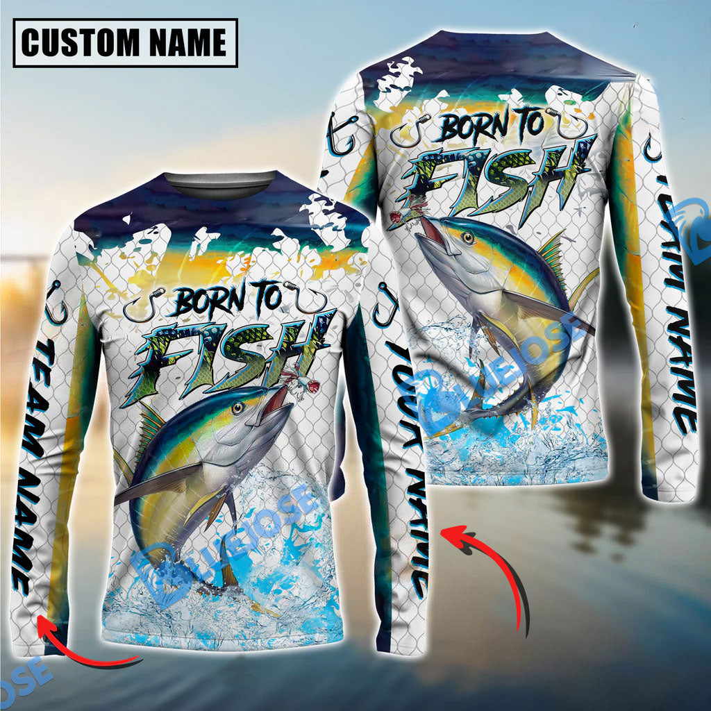 BlueJose Tuna Fishing Skin Dynamic Jump Custom Name & Team Name 3D Shirts