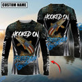BlueJose Pike Fishing Patriotic American Flag Skin Design Custom Name & Team Name 3D Shirts