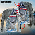 BlueJose Catfish Fishing Skin Patriotic Water Splash Custom Name & Team Name 3D Shirts