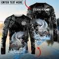 BlueJose Catfish Fishing Dark Water Art Style Custom Name & Team Name 3D Shirts