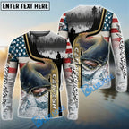 BlueJose Catfish Fishing Giant Fish Water Splash American Flag Landscape Custom Name & Team Name 3D Shirts