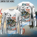 BlueJose Bass Fishing Aggressive Splash Design Custom Name & Team Name 3D Shirts