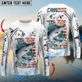 BlueJose Chinook Salmon Fishing Aggressive Splash Design Custom Name & Team Name 3D Shirts