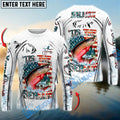 BlueJose Salmon Fishing Aggressive Splash Design Custom Name & Team Name 3D Shirts