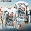 BlueJose Striped Bass Fishing Aggressive Splash Design Custom Name & Team Name 3D Shirts