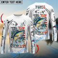 BlueJose Tuna Fishing Aggressive Splash Design Custom Name & Team Name 3D Shirts