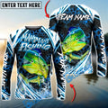 BlueJose Mahi-mahi Fishing Modern Hexagon Water Splash Custom Name & Team Name 3D Shirts