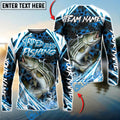 BlueJose Striped Bass Fishing Modern Hexagon Water Splash Custom Name & Team Name 3D Shirts