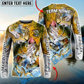 BlueJose Walleye Fishing Trophy Power Splash Art Custom Name & Team Name 3D Shirts