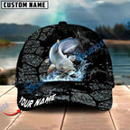 BlueJose Fishing Cracked Texture Gold Black Splash Graphic Personalized Cap (13 Breeds)