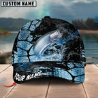 BlueJose Fishing Cracked Texture Gold Black Splash Graphic Personalized Cap (13 Breeds)