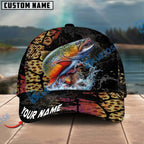 BlueJose Fishing Cracked Texture Gold Black Splash Graphic Personalized Cap (13 Breeds)