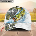 BlueJose Fishing Compass Vintage Art Splash Design Personalized Cap (13 Breeds)