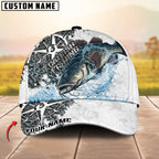 BlueJose Fishing Compass Vintage Art Splash Design Personalized Cap (13 Breeds)