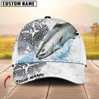 BlueJose Fishing Compass Vintage Art Splash Design Personalized Cap (13 Breeds)