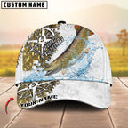 BlueJose Fishing Compass Vintage Art Splash Design Personalized Cap (13 Breeds)