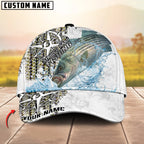 BlueJose Fishing Compass Vintage Art Splash Design Personalized Cap (13 Breeds)