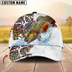 BlueJose Fishing Compass Vintage Art Splash Design Personalized Cap (13 Breeds)
