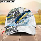 BlueJose Fishing Compass Vintage Art Splash Design Personalized Cap (13 Breeds)