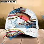 BlueJose Fishing Power Strike Vintage American Flag Design Personalized Cap (12 Breeds)