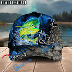 BlueJose Fishing Splash Water Hook Jacket Camo Personalized Name Classic 3D Cap Personalized Cap (13 Breeds)