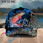 BlueJose Fishing Splash Water Hook Jacket Camo Personalized Name Classic 3D Cap Personalized Cap (13 Breeds)