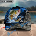 BlueJose Fishing Splash Water Hook Jacket Camo Personalized Name Classic 3D Cap Personalized Cap (13 Breeds)