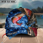 BlueJose Fishing Ocean Wave Hook Zipper Style Personalized Name Classic 3D Cap Personalized Cap (13 Breeds)
