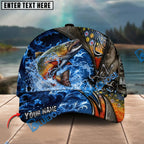 BlueJose Fishing Ocean Wave Hook Zipper Style Personalized Name Classic 3D Cap Personalized Cap (13 Breeds)