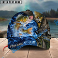 BlueJose Fishing Ocean Wave Hook Zipper Style Personalized Name Classic 3D Cap Personalized Cap (13 Breeds)