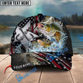 BlueJose Fishing Vintage Hook Patriotic Style Personalized Name Classic 3D Cap Personalized Cap (13 Breeds)
