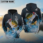 BlueJose Walleye Fishing Dark Blue Sport Custom Name & Team Name 3D Shirts