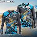 BlueJose Crappie Fishing Blue Camo 2 Sport Custom Name & Team Name 3D Shirts
