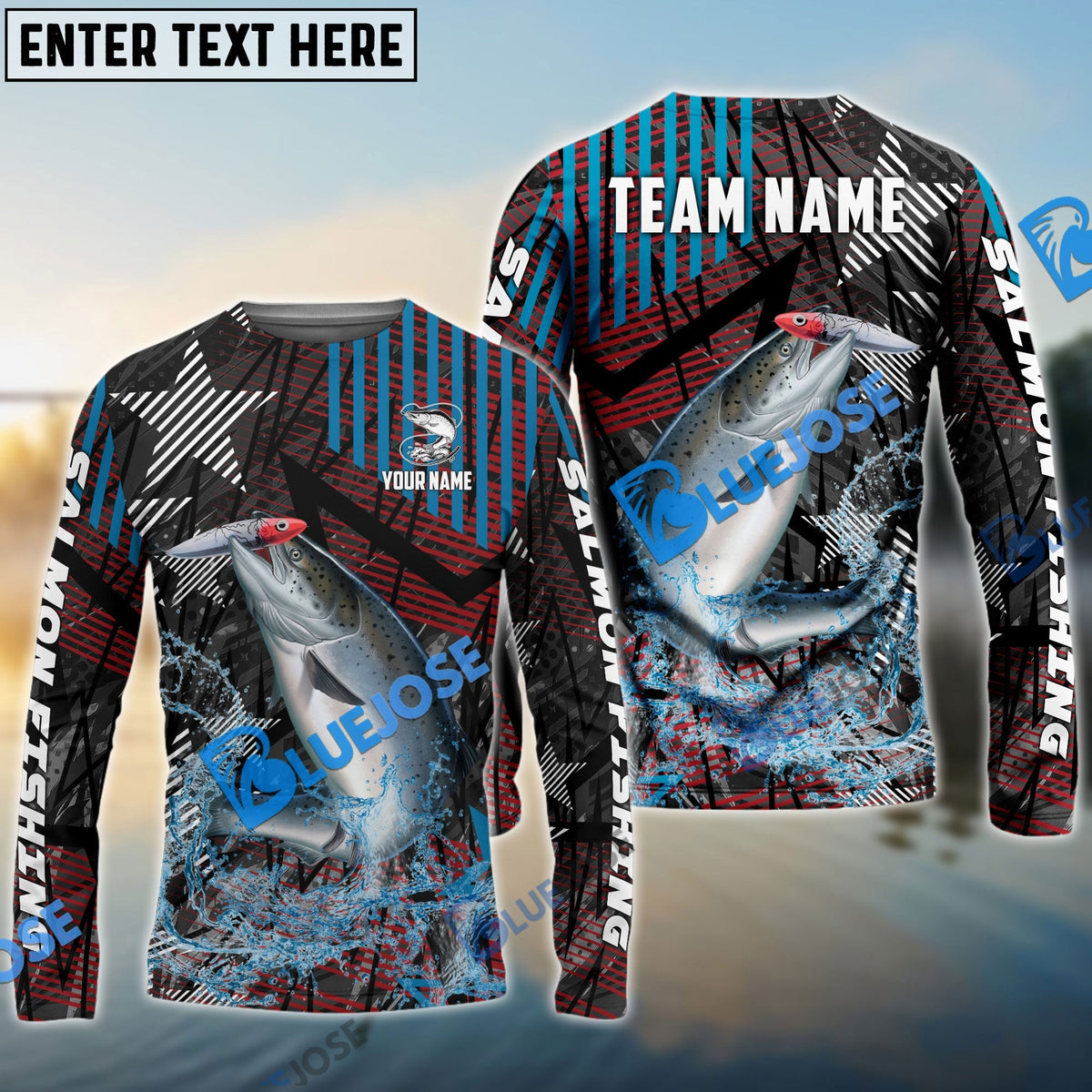 BlueJose Salmon Fishing Rising Star Custom Name & Team Name 3D Shirts