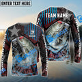 BlueJose Striped Bass Fishing Rising Star Custom Name & Team Name 3D Shirts