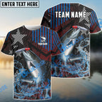 BlueJose Salmon Fishing Rising Star Custom Name & Team Name 3D Shirts